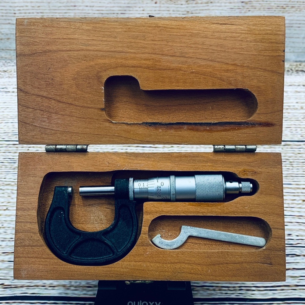 Scherr-Tumico Micrometer Precision Measuring Tool‎ Instrument with Wooden Case